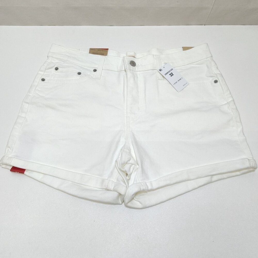 Levi's Mid-Length Mid Rise Shorts Size 32 Cuffed Slim Through Hip Original Style